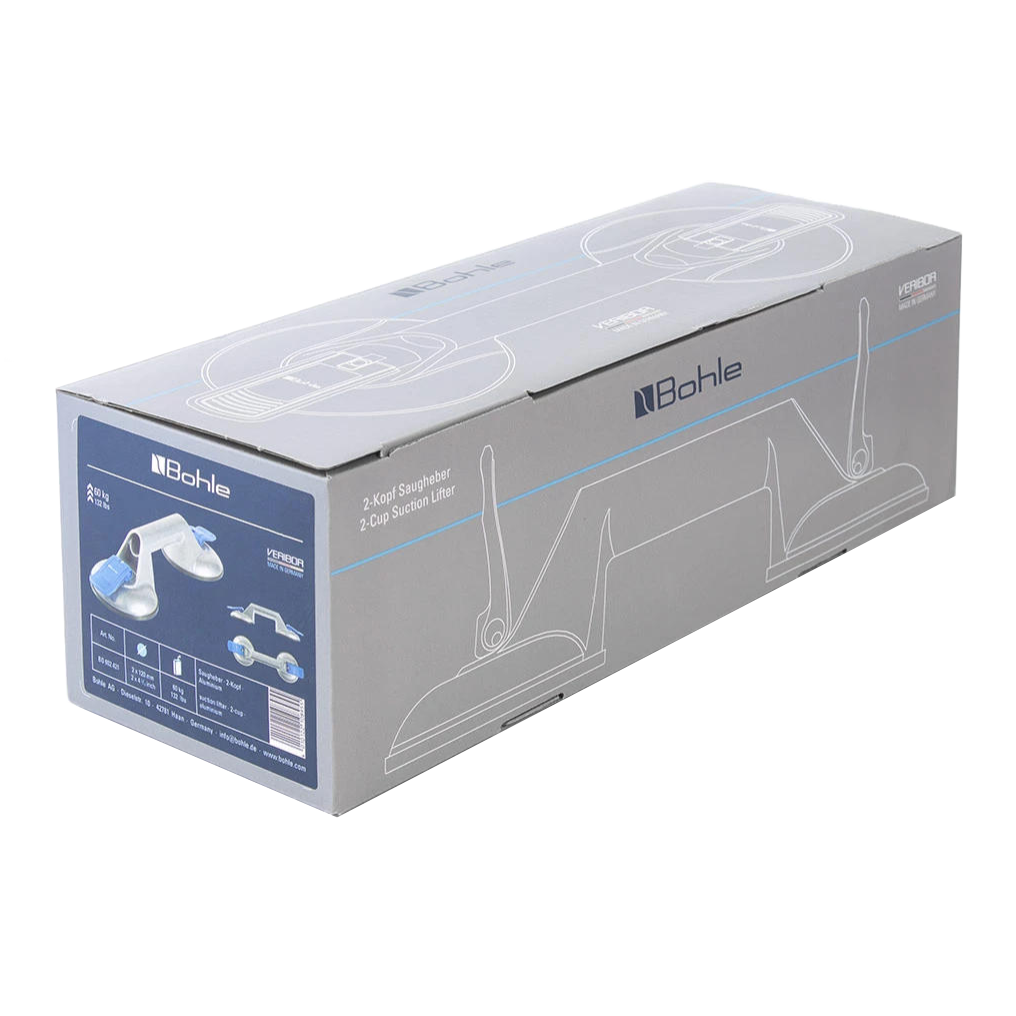 Bohle Veribor® BO 602.421 2-Cup Aluminium Suction Lifter – 60 kg